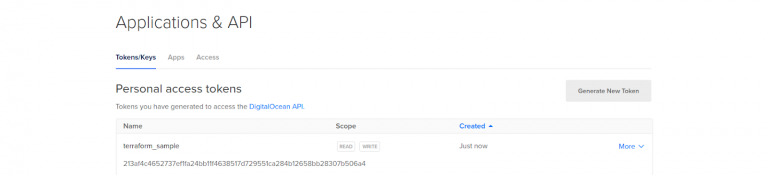 generated-personal-access-token-digitalocean-terraform-installation