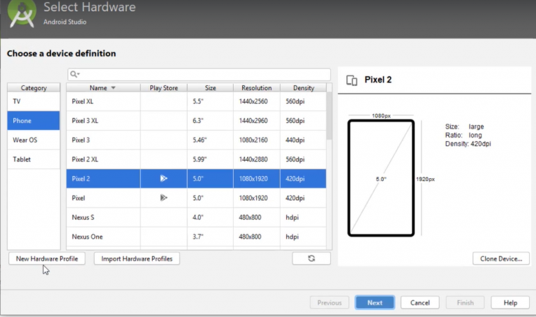 selecting-virtual-device-type-appium-installation